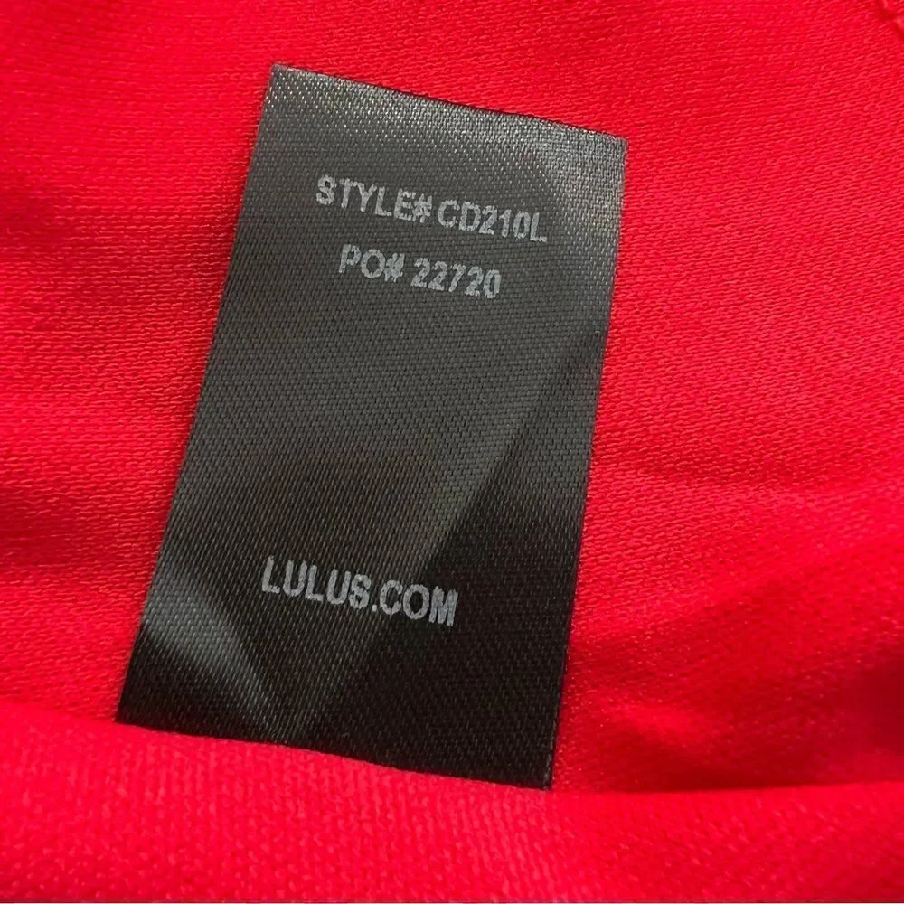 NWT Lulu’s Outstanding Red Ruched High-Low Midi Dress size S - Picture 12 of 12